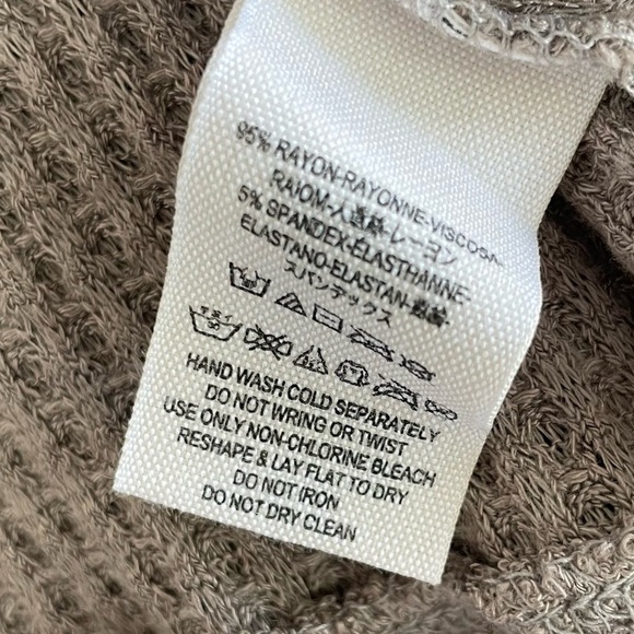 Free People Sunset Park Thermal Long Sleeve Waffle Knit Taupe - Picture 8 of 11